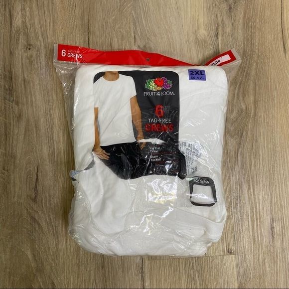 Men's Short Sleeve Active White Crew T-Shirts 2XL - Picture 2 of 6